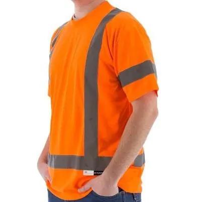 High Visibility Birdseye Mesh Short or Long Sleeve Shirts - ANSI 3. Reflective Striping
