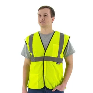 High Visibility Breakaway Mesh Safety Vest - ANSI 3. DOT Striping. Velcro Close