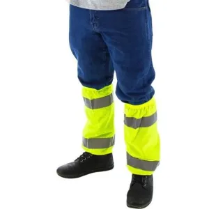 High Visibility Mesh Leg Gaiters (1 Pair) with Reflective Striping - Majestic
