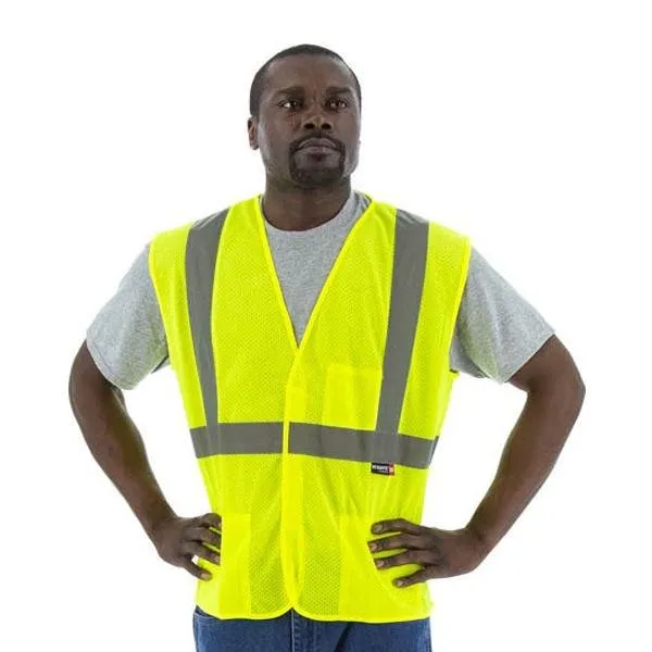 High Visibility Mesh Safety Vest - ANSI 2. Velcro Close