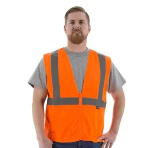 High Visibility Mesh Safety Vest - ANSI 2. Zipper Close