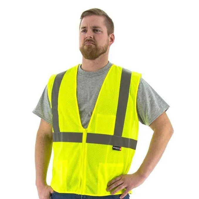 High Visibility Mesh Safety Vest - ANSI 2. Zipper Close