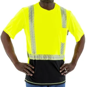 High Visibility Snag Resistant Short Sleeve Shirt - ANSI 2. Reflective Chainsaw Striping