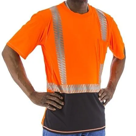 High Visibility Snag Resistant Short Sleeve Shirt - ANSI 2. Reflective Chainsaw Striping