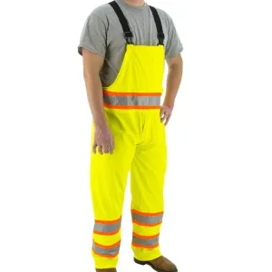 High Visibility Waterproof Rain Bib Overall - ANSI E. DOT Striping - Majestic
