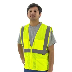 High Visibility Yellow Mesh Safety Vest - ANSI 2. Zipper Close