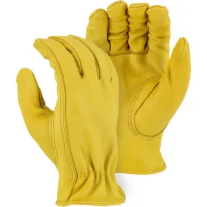Leather Drivers Glove - A-Grade Deerskin. Keystone Thumb. Shirred Back. Majestic (PK 12 Pairs)