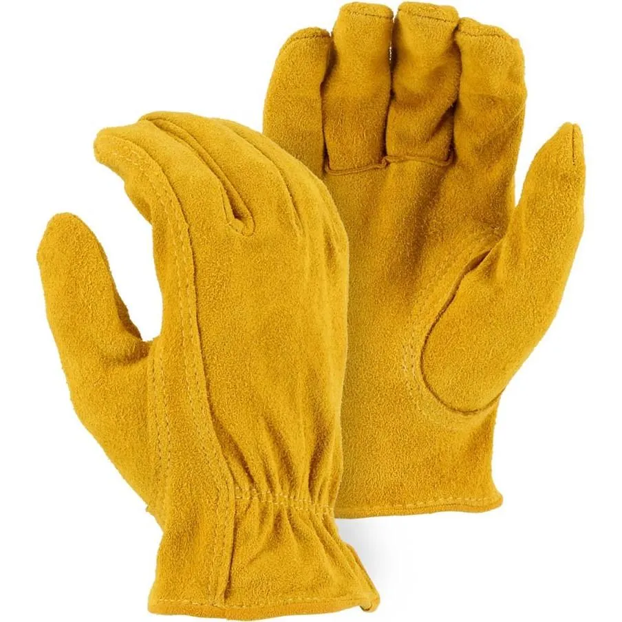 Leather Drivers Glove - A-Grade Split Deerskin. Keystone Thumb. Majestic (PK 12 Pairs)