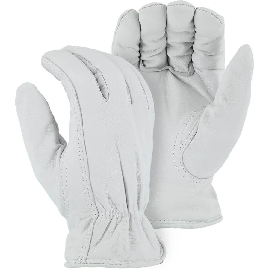 Leather Drivers Glove - Goatskin. Winter Lined. Keystone Thumb. Shirred Back. Majestic (PK 12 Pairs)