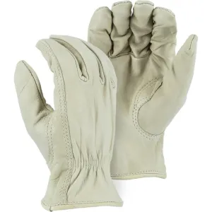 Leather Drivers Glove - Soft Grain Deerskin. Keystone Thumb. Shirred Back. Majestic (PK 12 Pairs)