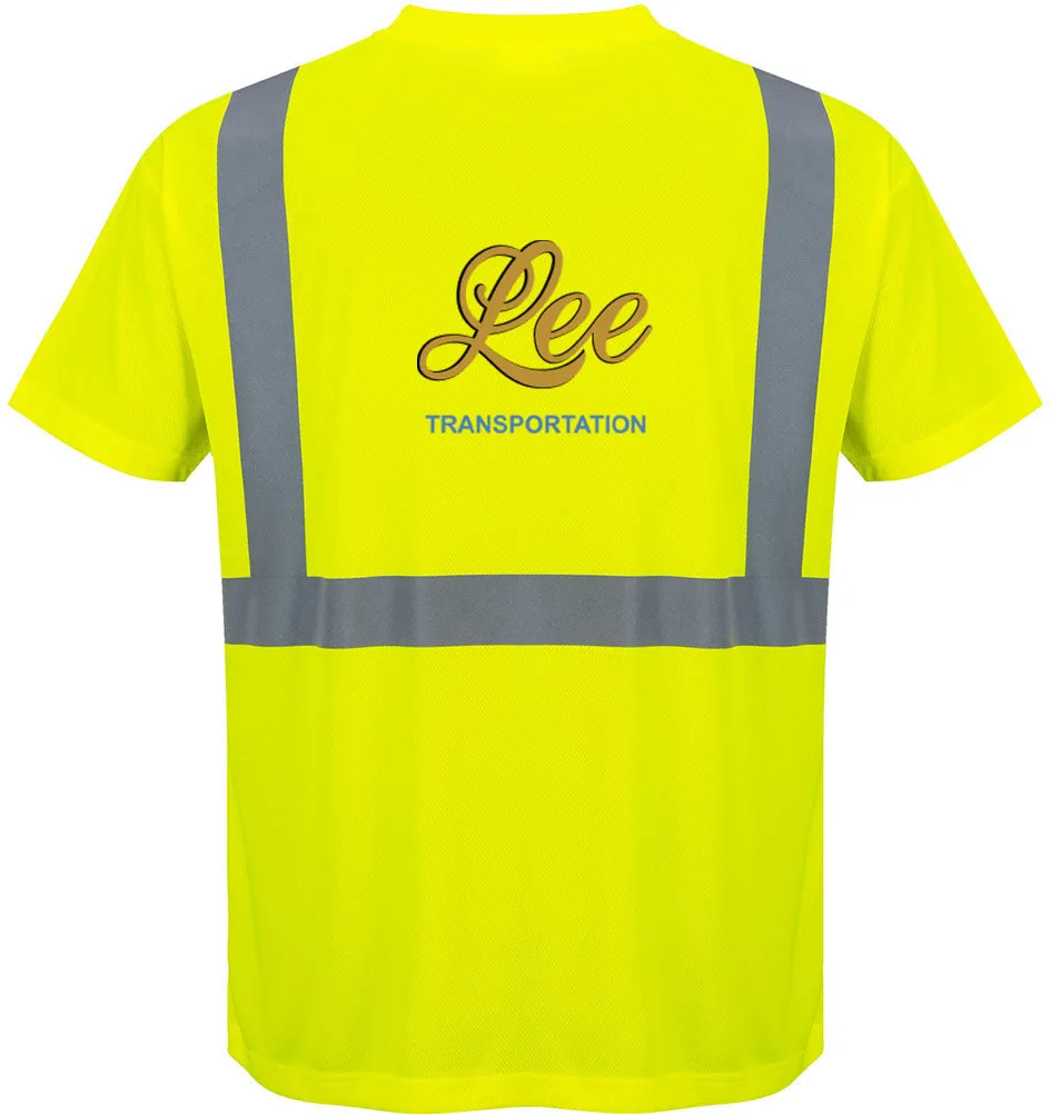Lee Transportation Logo - Hi-Vis Short Sleeve Pocket T-Shirt - Portwest