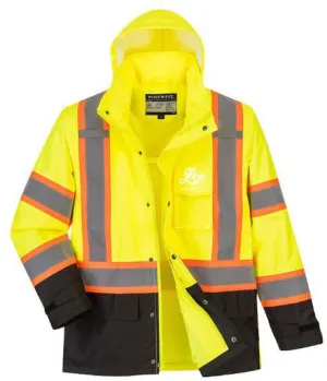 Lee Transportation Logo - US361 Hi-Vis Contrast Tape Rain Jacket - Portwest