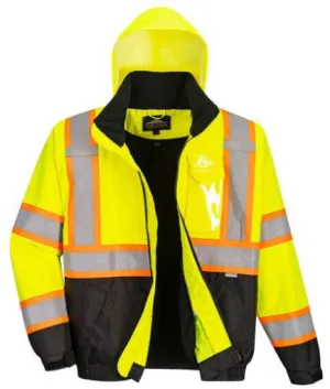 Lee Transportation Logo - US367 Hi-Vis 2-in-1 Contrast Tape Bomber Jacket - Portwest