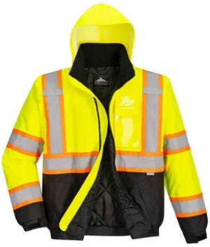 Lee Transportation Logo - US368 Hi-Vis Contrast Tape Bomber Jacket - Portwest