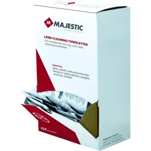 Lens Cleaning Towelettes for Safety Glasses - Majestic (PK 100)