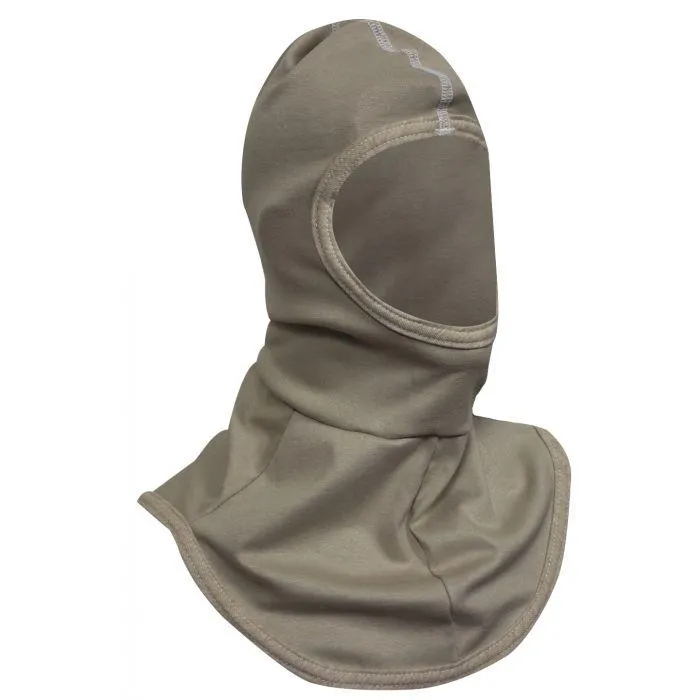 Lightweight FR Balaclava - Fire and Arc Flash Resistant. Single Layer Hood and Bib. Full Face Opening