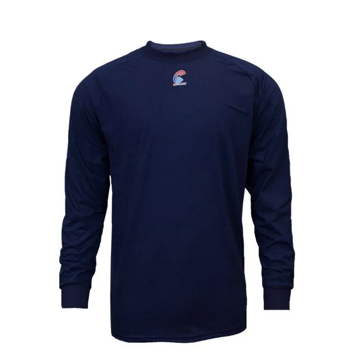 Long Sleeve T-Shirt - Fire (FR) and Arc Flash Resistant. Lightweight. Moisture-Wicking Fabric. Knit Wrists (PK 2 Shirts) - National Safety Apparel