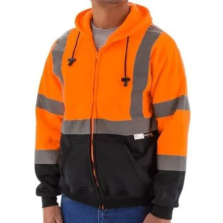Majestic Hi Vis Zipper Hoodie - Type R Class 3. Teflon Coated
