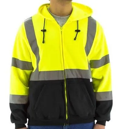Majestic Hi Vis Zipper Hoodie - Type R Class 3. Teflon Coated