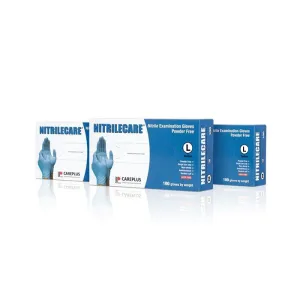 NitrileCare Nitrile Blue Disposable Gloves (PK 1000 Gloves) - L