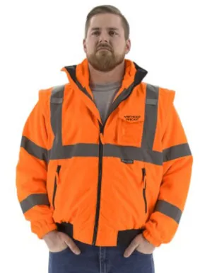 Northeast Precast Logo - High Visibility 8-in-1 Waterproof All-Season Bomber Jacket and Liner System. Orange