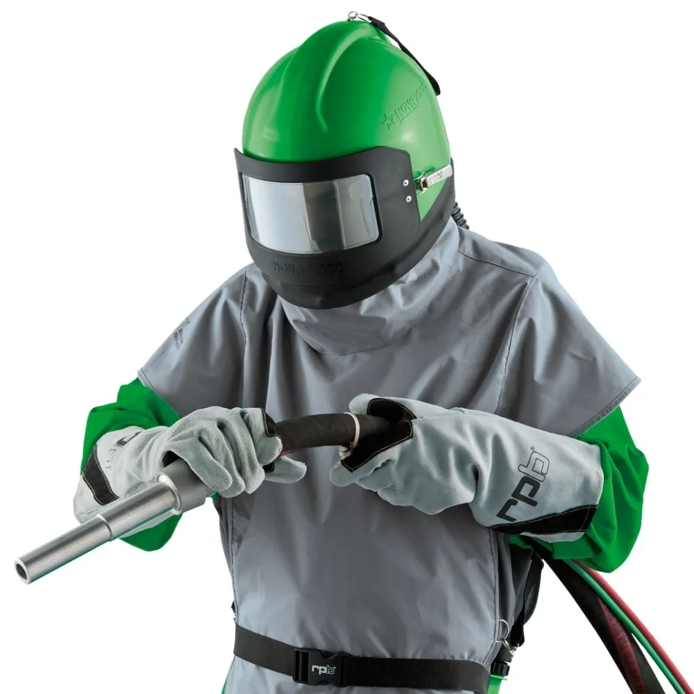 Nova 2000 Blasting Respirator Helmet - Supplied Air. Blast Cape. Comfortable NIOSH Certified Protection for Abrasive Blasters - RPB Safety