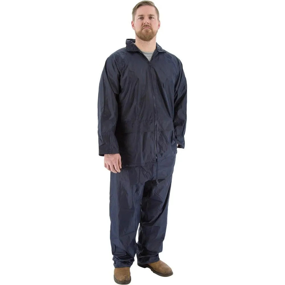 Rain Suits - Premium Waterproof Two-Piece Hooded Polyester with PVC Coating - Majestic