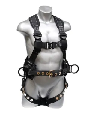 Safety Harness - 3 Easy Connect Aluminum D-Rings (Back & Hips). Quick Connect and Tongue Buckles - Platinum RavenEX Series Fall Arrest