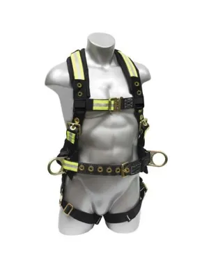 Safety Harness - 3 Steel D-Rings (Back & Hips). Quick Connect Buckles - Platinum Firefly Series Fall Arrest