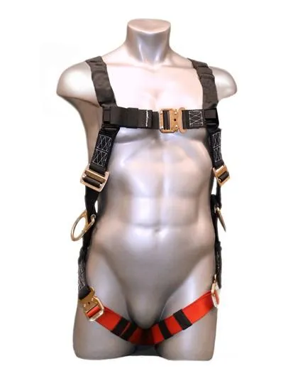 Safety Harness - 3 Steel D-Rings (Back & Hips). Quick Connect. Mating. or Tongue Buckles - Freedom Flex Series Fall Arrest