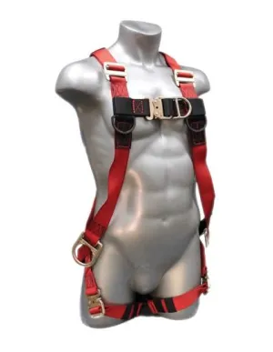 Safety Harness - 4 D-Rings (Back. Hips. & Chest). Quick Connect Buckles - Wind Eagle Series Fall Arrest