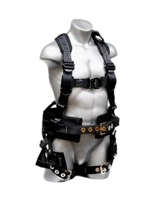 Safety Harness - 4 D-Rings (Saddle. Lower Back. & Extended Back). Quick Connect and Tongue Buckles - Platinum Oil Rigger Series Fall Arrest