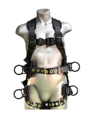 Safety Harness - 6 D-Rings (Saddle. Chest. Back. & Hips). Quick Connect and Tongue Buckles - Peregrine EX Platinum Series Fall Arrest