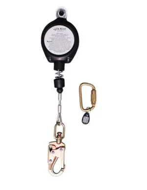 Self Retracting Lanyards - 20. 30. or 50 ft. Galvanized Cable SRD/SRL. Energy Absorbing. Carabiner   Snap Hook
