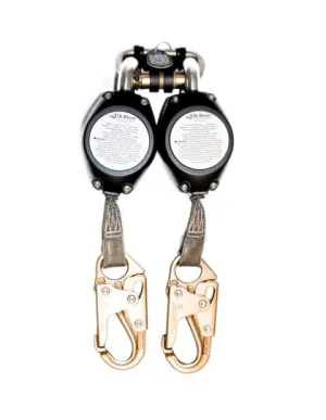 Self Retracting Lanyards - 7 ft. Twin Leg Web. Aluminum SRD/SRL. Carabiner   Snap Hooks