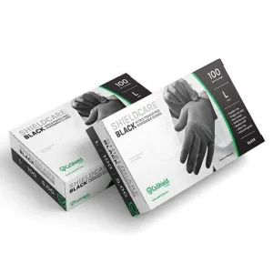 ShieldCare 5 Mil Industrial Nitrile Black Disposable Gloves (PK 1000 Gloves)