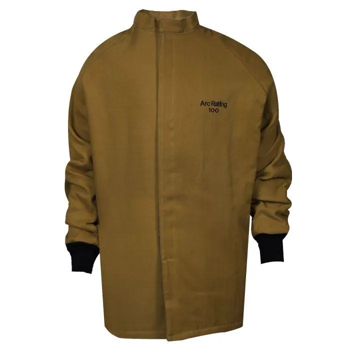 Short Arc Flash Coat - Fire and Arc Flash Resistant. FR Hook & Loop Closure. Knit Wrist Cuffs. 100 Cal - National Safety Apparel