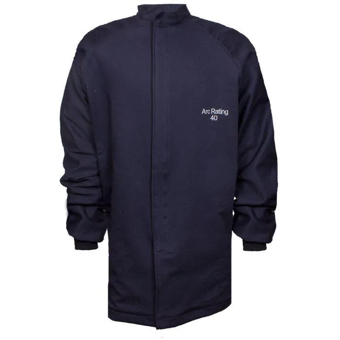 Short Arc Flash Coat - Fire and Arc Flash Resistant. FR Hook & Loop Closure. Rib Knit Cuffs - National Safety Apparel