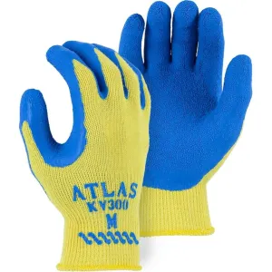 Showa Atlas KV300 Cut Resistant Glove - Kevlar Blend. Latex Palm Dip. Moderate Cut Resistance (PK 12 Pairs)