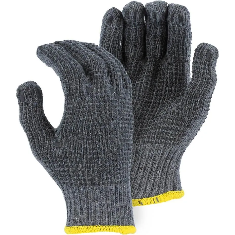 String Knit Glove - PVC Dotted. Heavyweight Cotton and Polyester Blend (PK 12 Pairs) - Majestic