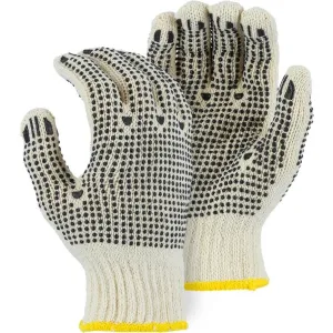 String Knit Glove - PVC Dotted. Mediumweight Cotton and Polyester Blend (PK 12 Pairs) - Majestic
