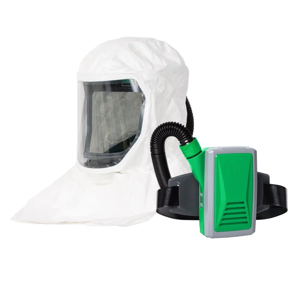 T-Link Respirator Hood - PAPR or Supplied Air. Helmet or Bump Cap. Lightweight Tyvek. NIOSH Certified Protection for Paint/Powder Coat Manufacturing