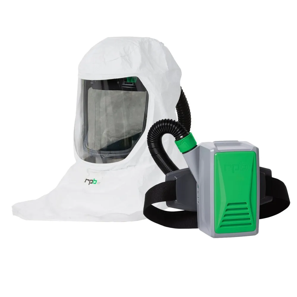 T-Link Respirator Hood - PAPR or Supplied Air. Helmet or Bump Cap. Lightweight Tyvek. NIOSH Certified Protection for Paint/Powder Coat Manufacturing