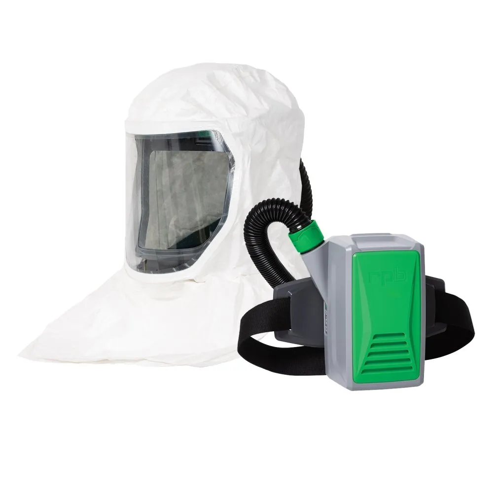 T-Link Respirator Hood - PAPR or Supplied Air. Helmet or Bump Cap. Lightweight Tyvek. NIOSH Certified Protection for Paint/Powder Coat Manufacturing