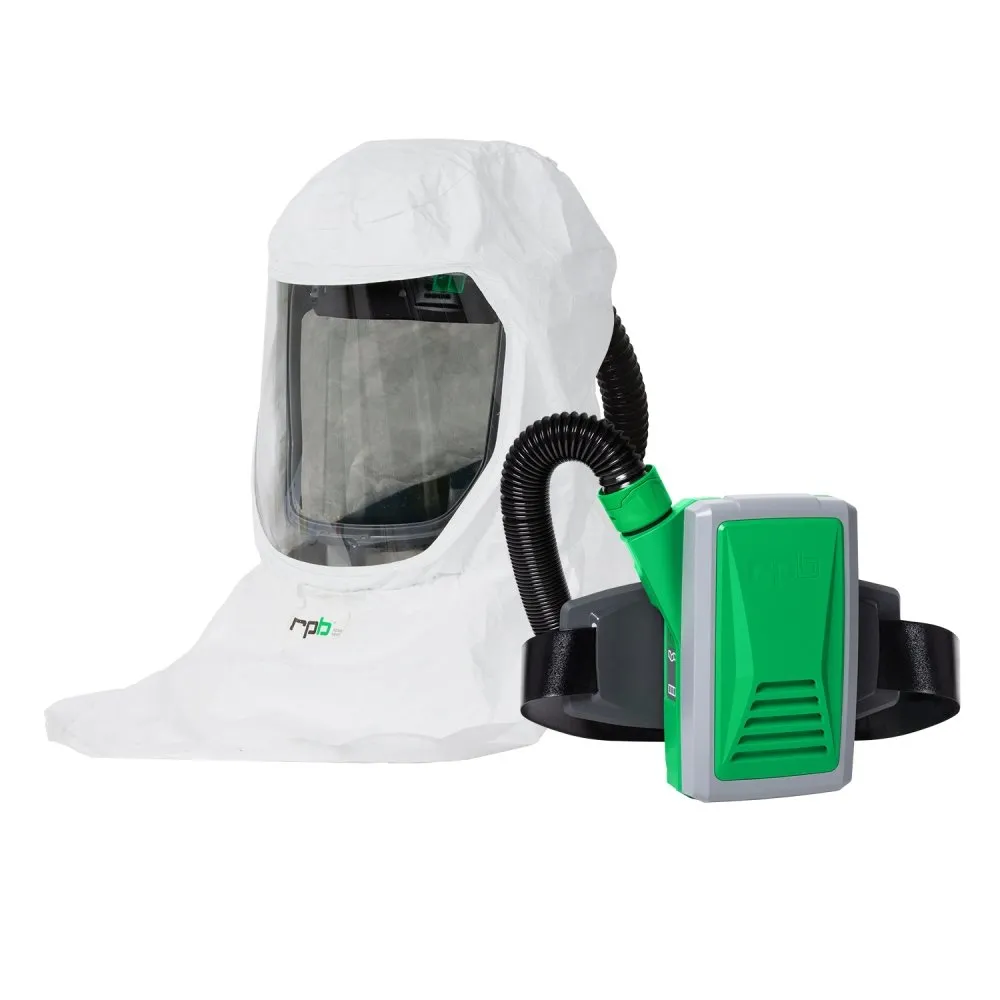 T-Link Respirator Hood - PAPR or Supplied Air. Helmet or Bump Cap. Lightweight Tyvek. NIOSH Certified Protection for Paint/Powder Coat Manufacturing