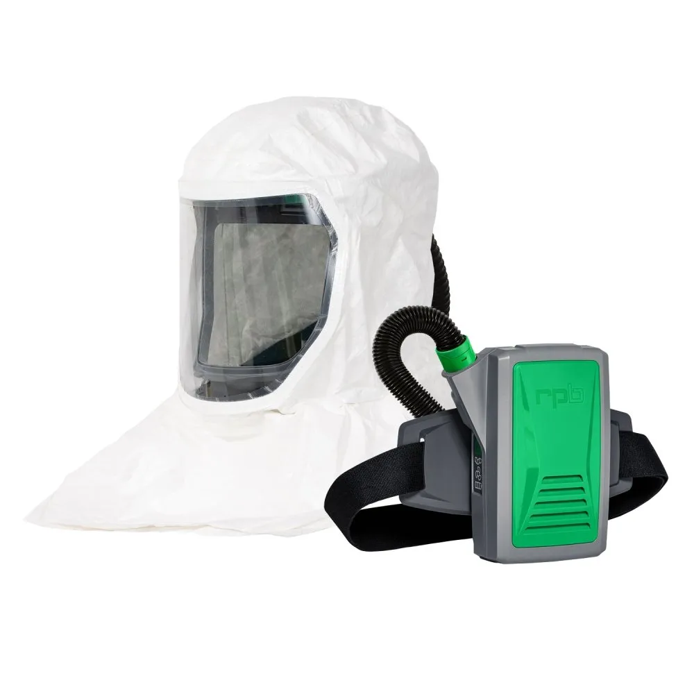 T-Link Respirator Hood - PAPR or Supplied Air. Helmet or Bump Cap. Lightweight Tyvek. NIOSH Certified Protection for Paint/Powder Coat Manufacturing