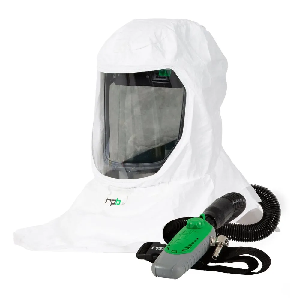 T-Link Respirator Hood - PAPR or Supplied Air. Helmet or Bump Cap. Lightweight Tyvek. NIOSH Certified Protection for Paint/Powder Coat Manufacturing