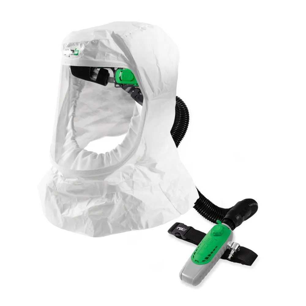 T200 Respirator Hood - PAPR/SAR. Head Harness or Bump Cap. Lightweight Tyvek. NIOSH Certified Protection for Healthcare Workers - RPB