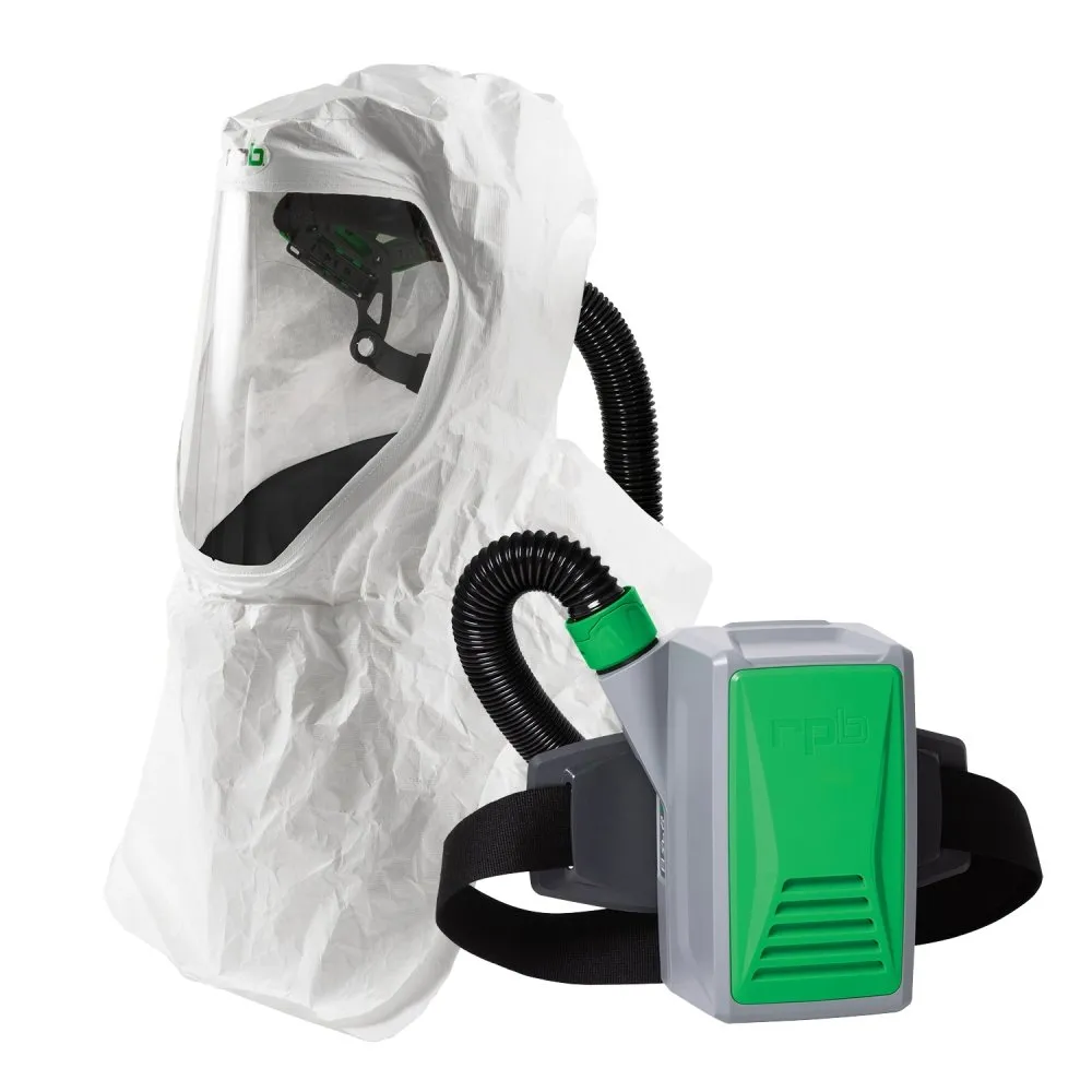 T200 Respirator Hood - PAPR/SAR. Head Harness or Bump Cap. Lightweight Tyvek. NIOSH Certified Protection for Healthcare Workers - RPB