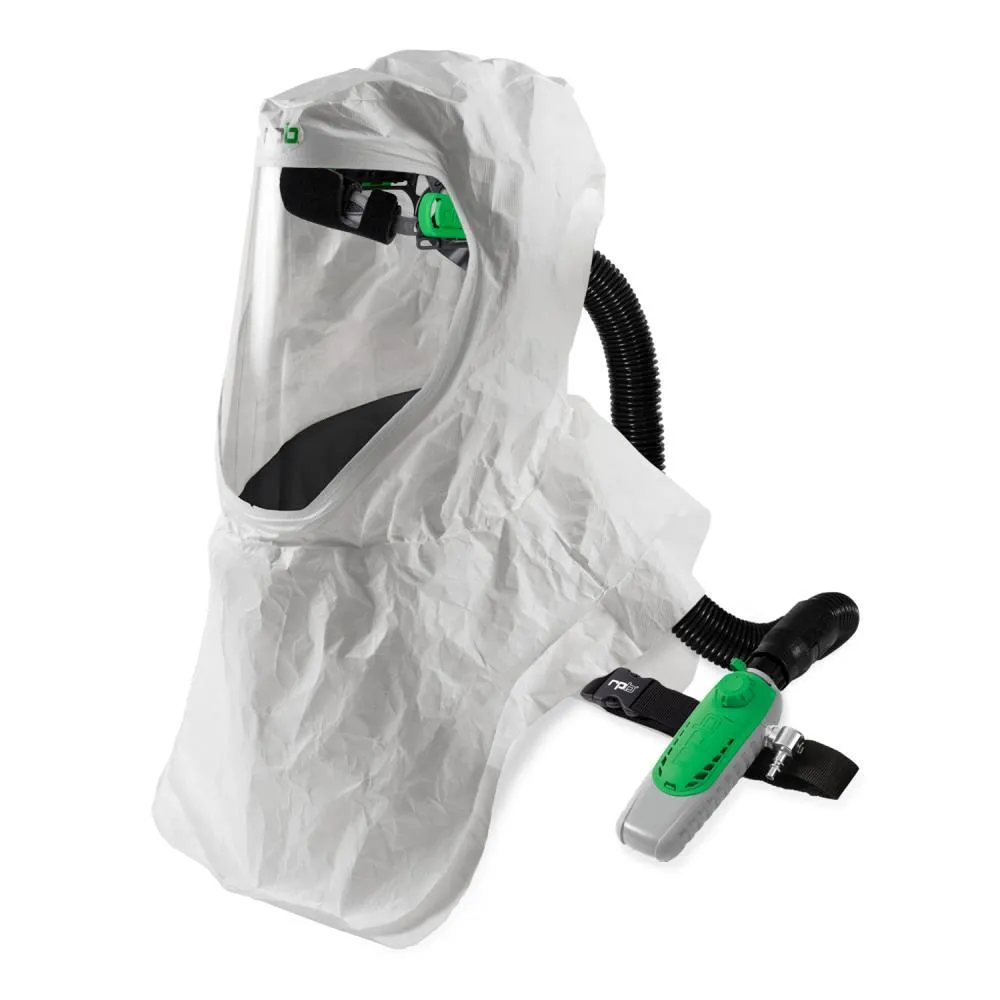 T200 Respirator Hood - PAPR/SAR. Head Harness or Bump Cap. Lightweight Tyvek. NIOSH Certified Protection for Healthcare Workers - RPB